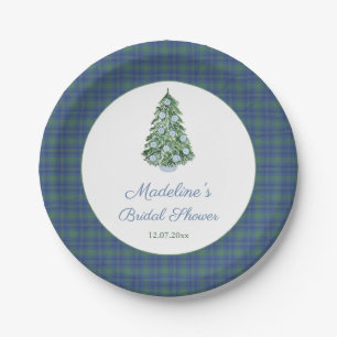 Chinoiserie Tartan Weihnachten Brautparty Pappteller
