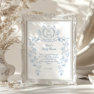 Chinoiserie teddy bear Toybaby Dusche Begrüßung Poster