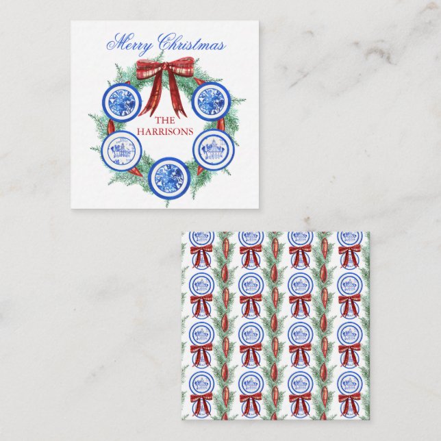 Chinoiserie Teller Weihnachten Einweihung Mitteilungskarte (Vorne/Hinten)