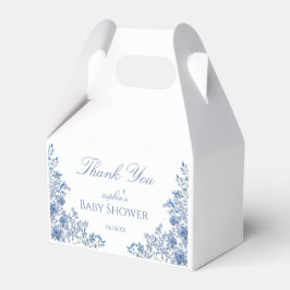 Chinoiserie Toile Blue Floral Baby Shower Geschenkschachtel