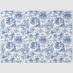 Chinoiserie Toile de Jouy Blaue Tiere Seidenpapier