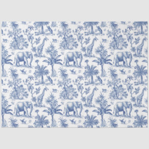 Chinoiserie Toile de Jouy Blaue Tiere Seidenpapier