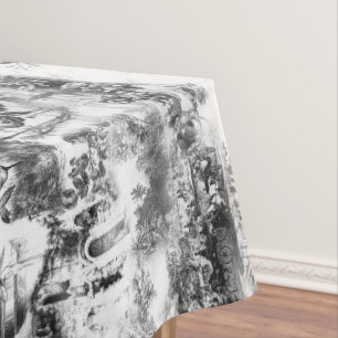 Chinoiserie toile schwarz-weiß tischdecke