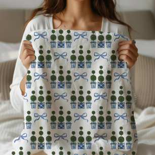 Chinoiserie-Topiariengesteck-Monogramm Sherpadecke