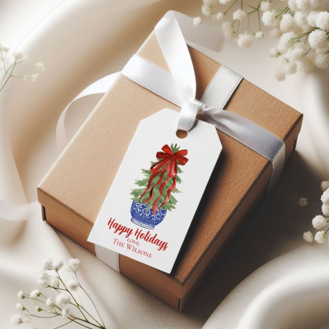 Chinoiserie Topiary Custom Christmas Geschenkanhänger (Von Creator hochgeladen)