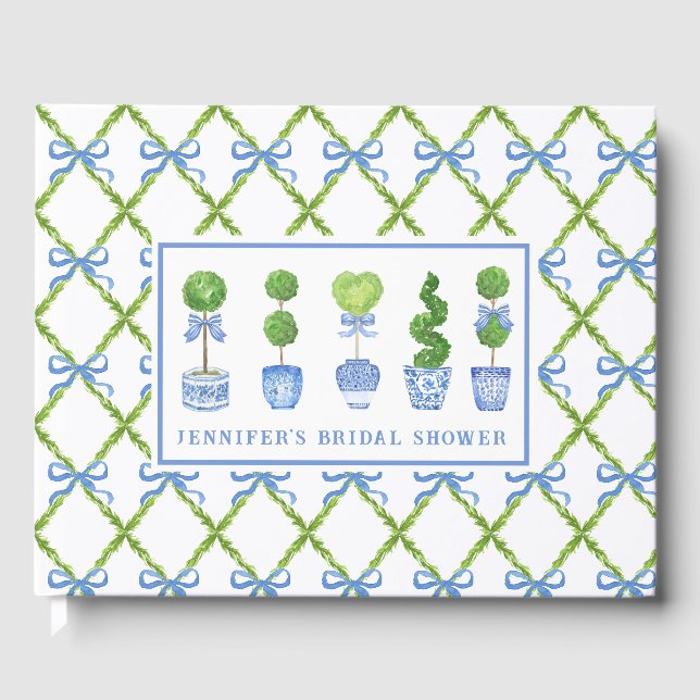 Chinoiserie Topiary | PERSONALISIERT Gästebuch (Vorderseite)