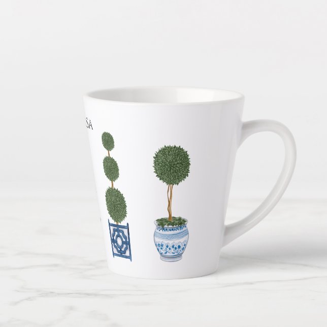 Chinoiserie Topiary Tree Keramik Milchtasse (Rechts)