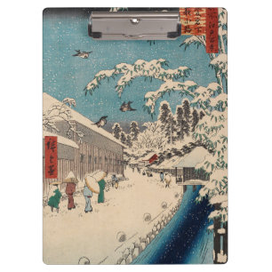 Chinoiserie Ukiyo-e Japanische Winter-Schneelandsc Klemmbrett