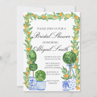 Chinoiserie und Citrus Bridal Dusche Einladung
