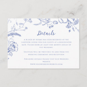 Chinoiserie Vintage Kalligrafie Hochzeitdetails Begleitkarte