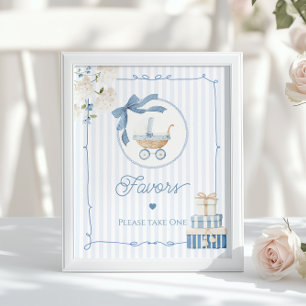 Chinoiserie-Vintage-Karren-Geschenke Baby Shower Poster