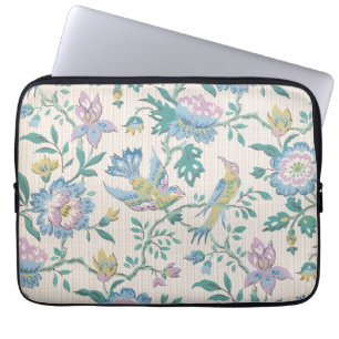 Chinoiserie Vintage Vogel Florales Pastellmuster Laptopschutzhülle