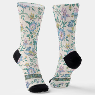 Chinoiserie Vintage Vogel Florales Pastellmuster Socken