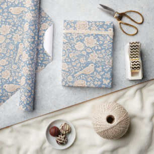 Chinoiserie-Vogel- und Blumenmuster nahtlos Geschenkpapier
