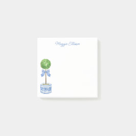 Chinoiserie Wassercolary Bow Topiary Post-it Klebezettel