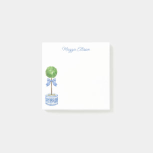 Chinoiserie Wassercolary Bow Topiary Post-it Klebezettel