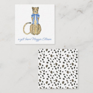 Chinoiserie Watercolor Bow Cheetah Geschenkanweisu Mitteilungskarte