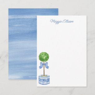 Chinoiserie Watercolor Bow Topior Cartes de notes