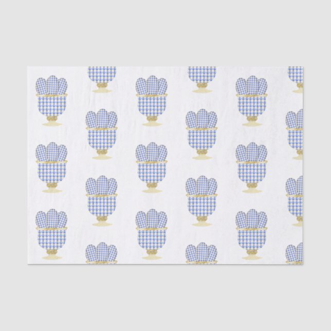 Chinoiserie Watercolor Chic Eggs Seidenpapier (Vorderseite)