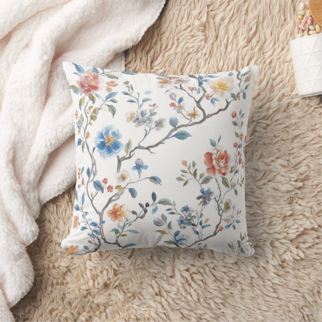 Chinoiserie Watercolor Muster Kissen (Decke)