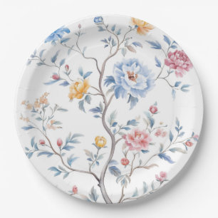 Chinoiserie Watercolor Muster Pappteller