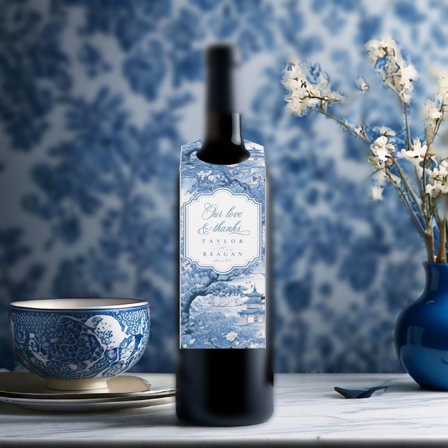 Chinoiserie Wedding Danke ID1094 Flaschenanhänger (Von Creator hochgeladen)