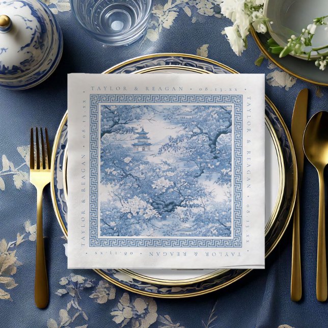 Chinoiserie Wedding ID1094, Inspiriert Porzellan Serviette (Von Creator hochgeladen)