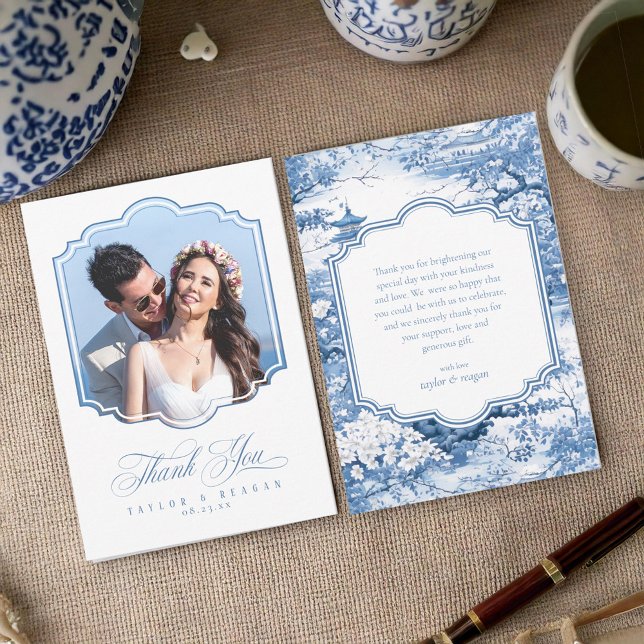 Chinoiserie Wedding Pattern Foto Template ID1094 Dankeskarte (Von Creator hochgeladen)
