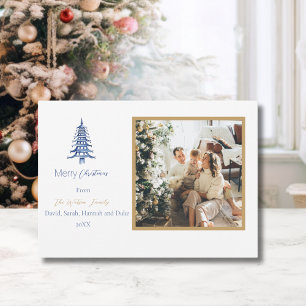 Chinoiserie Weihnachten Einfache Blaue Pagode 2-Fo