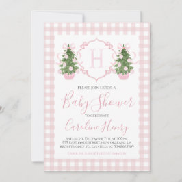 Chinoiserie Weihnachten Pink Preppy Baby Dusche Einladung