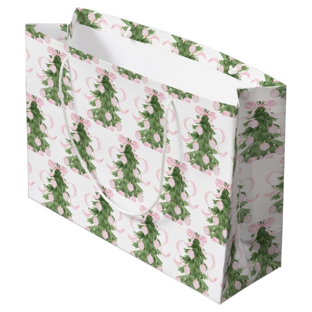 Chinoiserie Weihnachtsbaum Große Geschenktüte (Rückseite Schrägansicht)