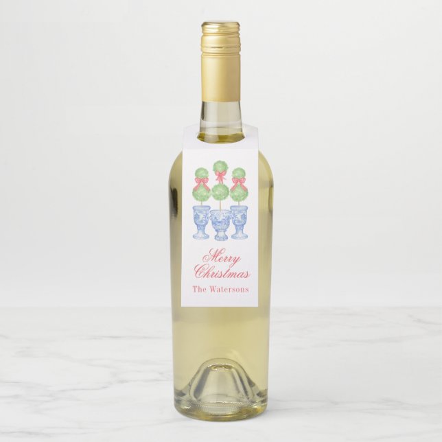 Chinoiserie Weihnachtsmann Topiary Flaschenanhänger (Auf Flasche)
