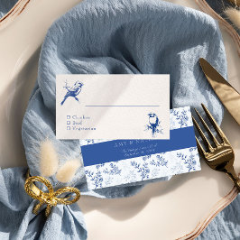 Chinoiserie zweiseitig Blue Wedding Platzkarte