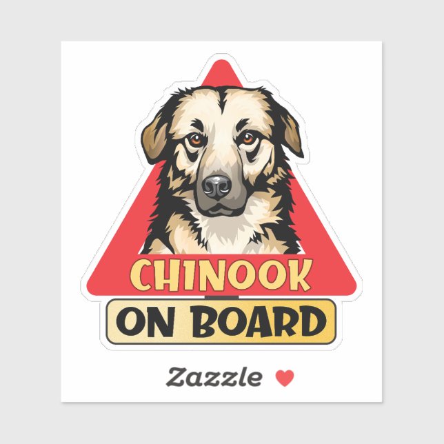Chinook an Bord des Red Traffic Sign Aufkleber (Blatt)