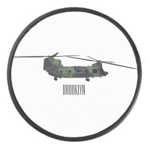 Chinook Heerhubschrauber Cartoon Illustration Eishockey Puck