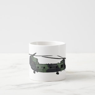Chinook Heerhubschrauber Cartoon Illustration Espressotasse