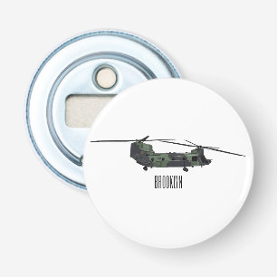 Chinook Heerhubschrauber Cartoon Illustration Flaschenöffner