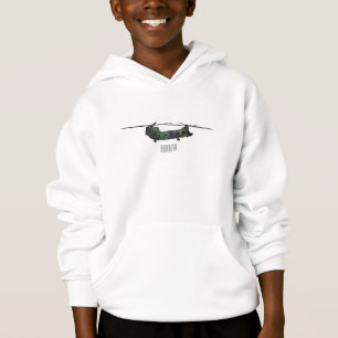 Chinook Heerhubschrauber Cartoon Illustration Hoodie