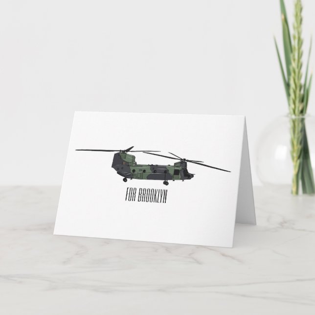 Chinook Heerhubschrauber Cartoon Illustration Karte (Vorderseite)