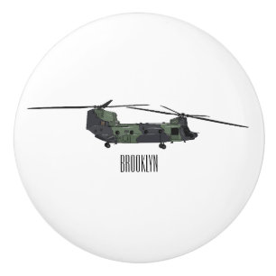 Chinook Heerhubschrauber Cartoon Illustration Keramikknauf