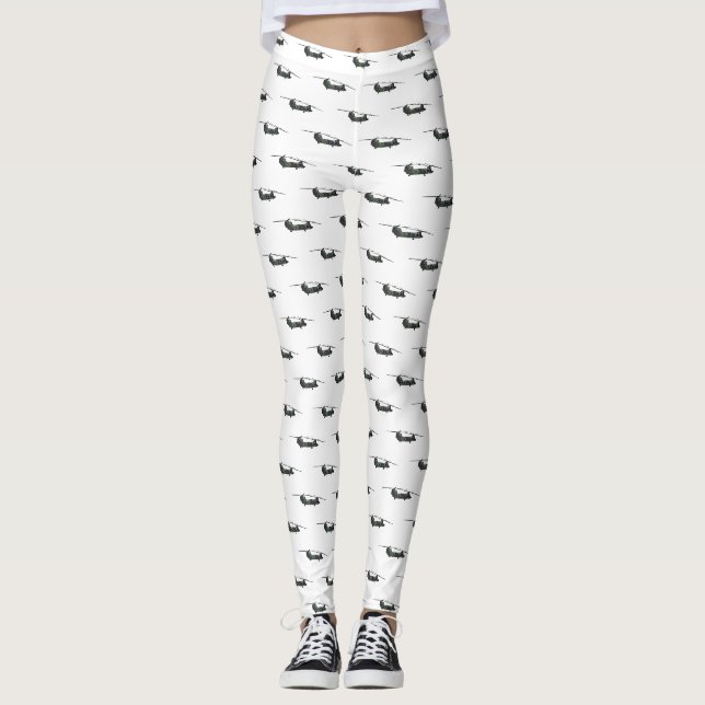 Chinook Heerhubschrauber Cartoon Illustration Leggings (Vorderseite)