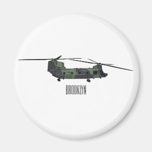 Chinook Heerhubschrauber Cartoon Illustration Magnet