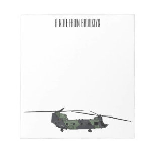 Chinook Heerhubschrauber Cartoon Illustration Notizblock