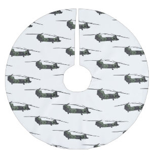 Chinook Heerhubschrauber Cartoon Illustration Polyester Weihnachtsbaumdecke