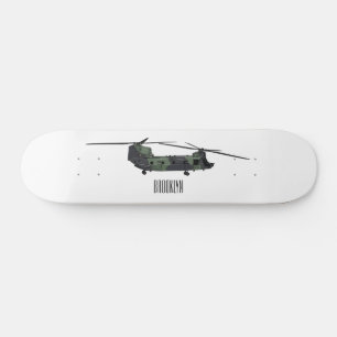 Chinook Heerhubschrauber Cartoon Illustration Skateboard
