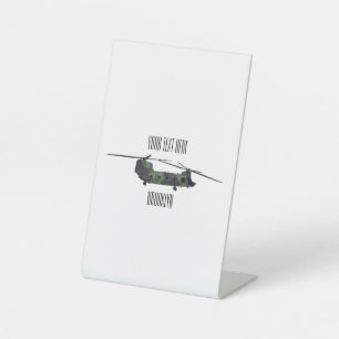 Chinook Heerhubschrauber Cartoon Illustration Sockelschild