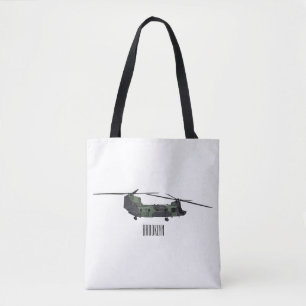 Chinook Heerhubschrauber Cartoon Illustration Tasche