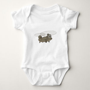 Chinook Helicopter Cartoon Baby Strampler
