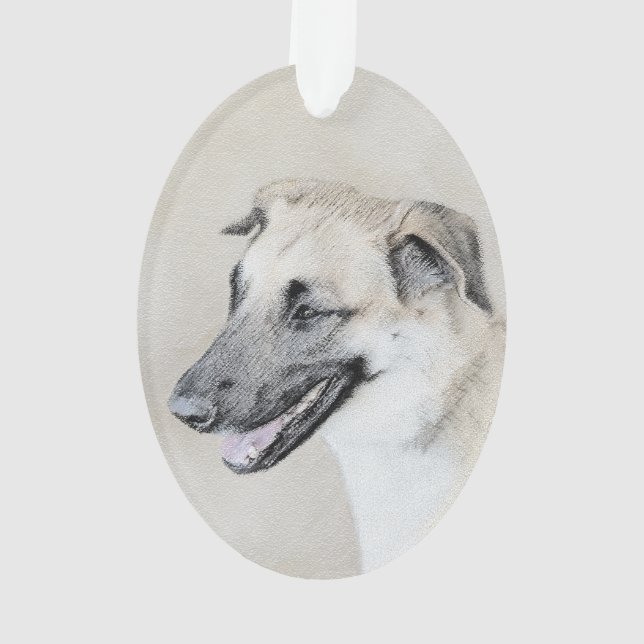 Chinook (Helicopter Ohren) Malerei - Hundekunst Ornament (Rückseite)