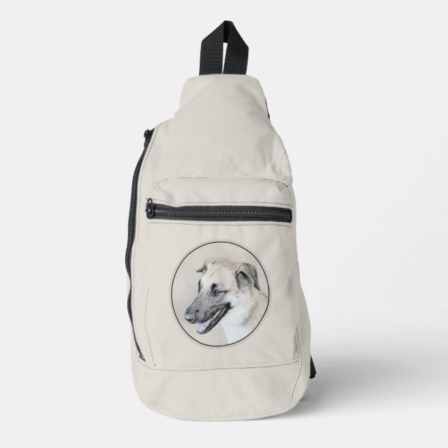 Chinook Helicopter Ohrenmalerei Original Hundkunst Crossbody Bag (Vorderseite)
